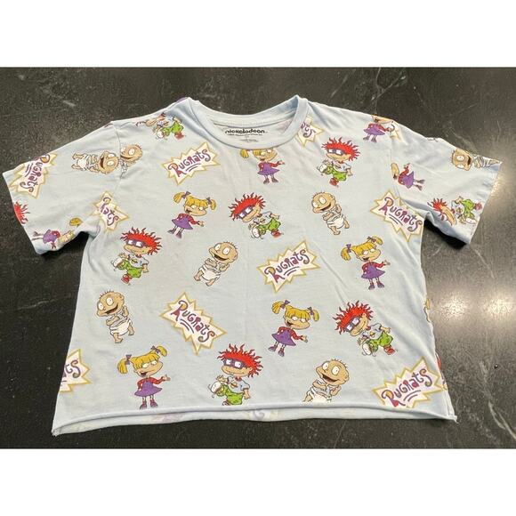Rugrats Nickelodeon cropped short sleeve tee Large, 90's Y2K Era - Picture 1 of 9
